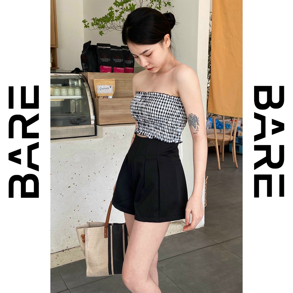 [Mã FADEP2212 giảm 10k đơn từ 99k] Quần short nữ lưng cao Bare shorts , quần đùi nữ Tacta ống rộng - Q014