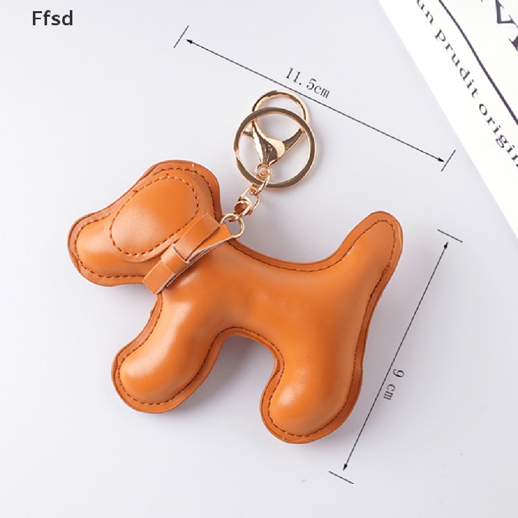 {Ffsd} Móc Chìa Khóa Da PU Hình Cún Con Dễ Thương Sáng Tạo Trang Trí Túi Xách / Quà Tặng