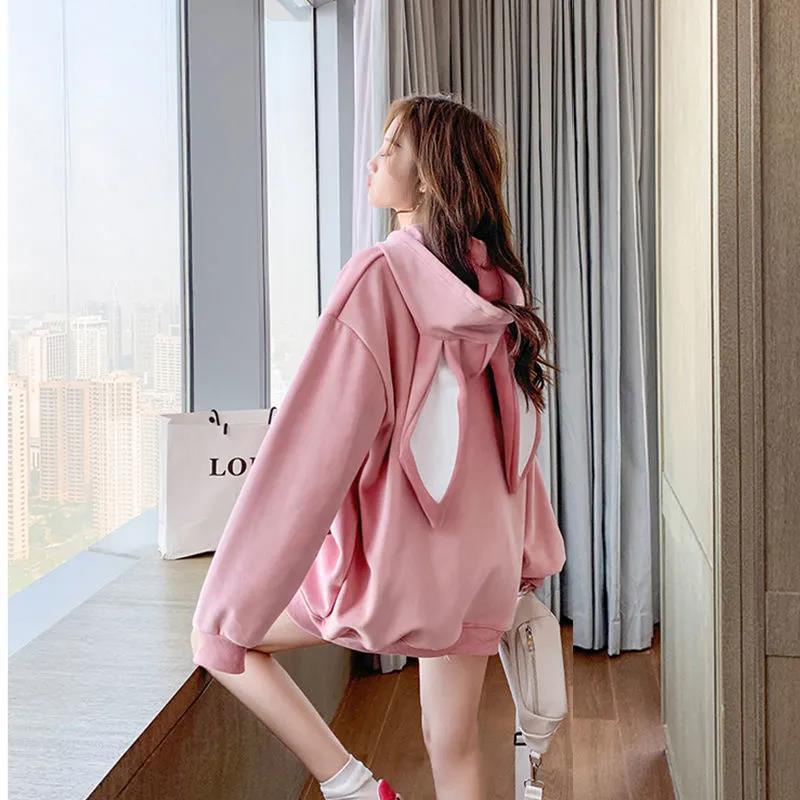 Aó nỉ có mũ tai thỏ đáng yêu chất dày dặn