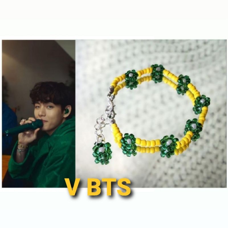 Vòng tay cùng V BTS hạt cườm handmade