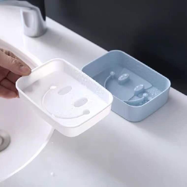 Khay Đựng Xà Bông Xà Phòng 2 Lớp Hình Mặt Cười Dễ Thương (Để Trên Bề Mặt) 88217