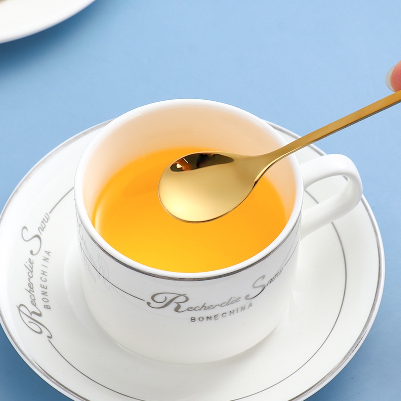 Bộ Muỗng Nĩa Ăn Tráng Miệng Hình Chiếc Lá Bằng Thép Không Gỉ Dễ Thương Xinh Xắn