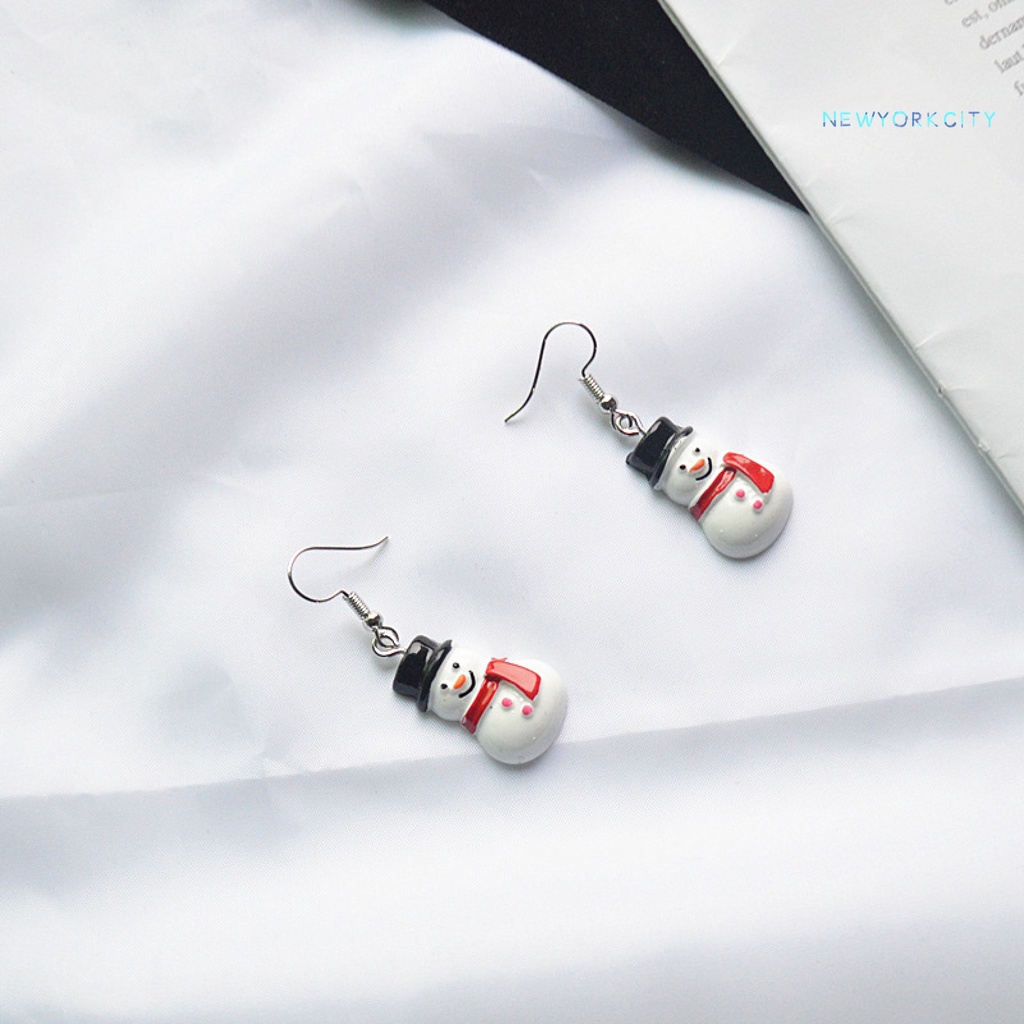 1 Đôi Bông Tai Hình Ông Già Noel Đội Nón Giáng Sinh Dễ Thương