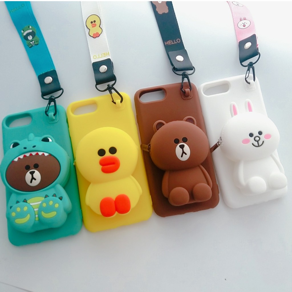 ỐP Gấu Ví OPPO Tặng Kèm Dây Đeo Cute