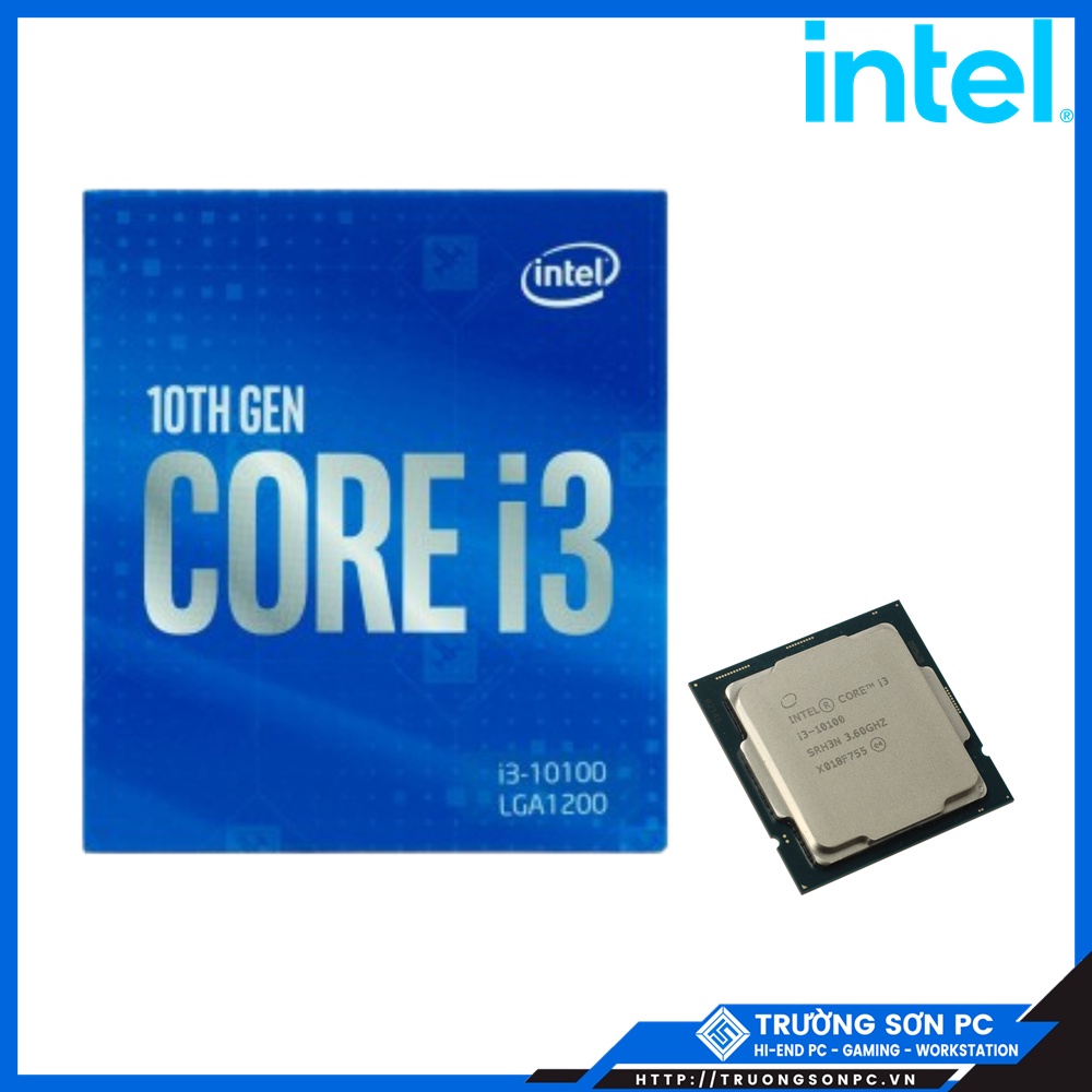 CPU Intel Core i3 10100 (3.6GHz Turbo up to 4.3Ghz, 4 Cores 8 Threads, 6MB Cache, 65W, Comet Lake) | Full Box Nhập Khẩu