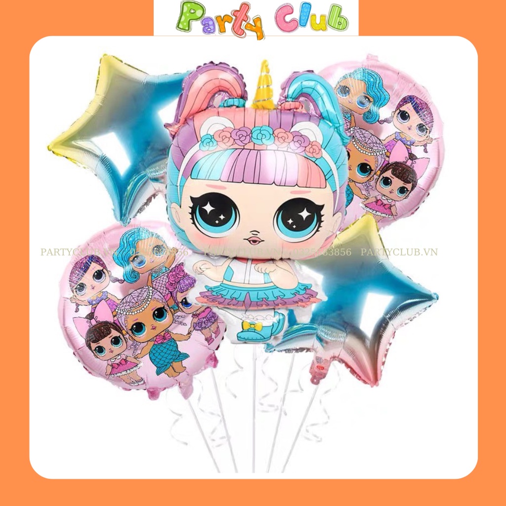 Bong bóng bay hình búp bê trang trí sinh nhật bé gái
