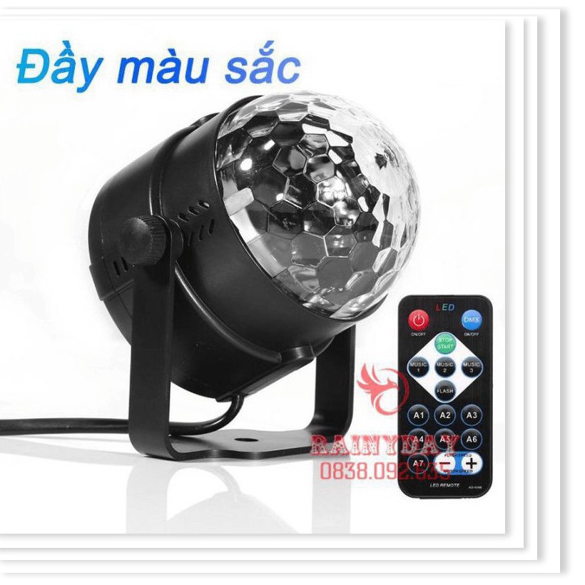 Đèn led xoay 7 màu vũ trường nháy chớp theo nhạc bay phòng sân khấu cảm ứng nhạc có điều khiển