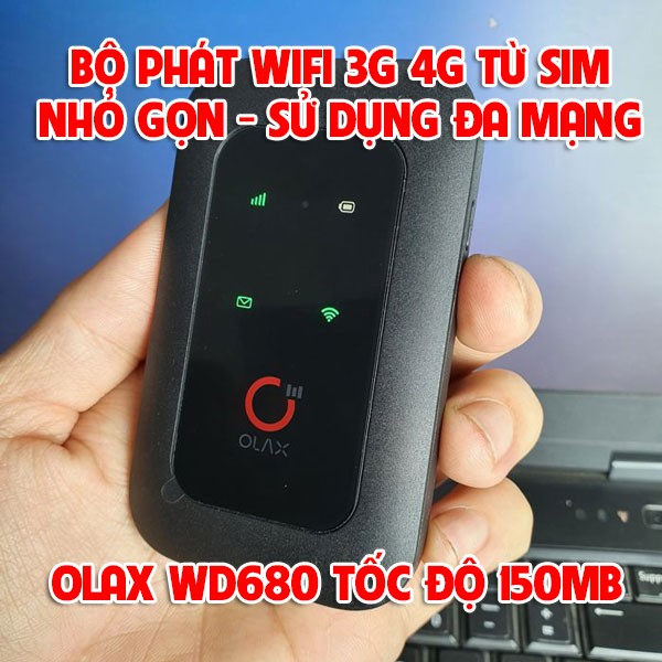 Bộ Phát Wifi 4G ZTE , Cục phát wifi 4G Olax MT20 Wd680 Tốc Độ 150Mpbs hỗ trợ tất cả nhà mạng - Nhỏ gọn tiện lợi