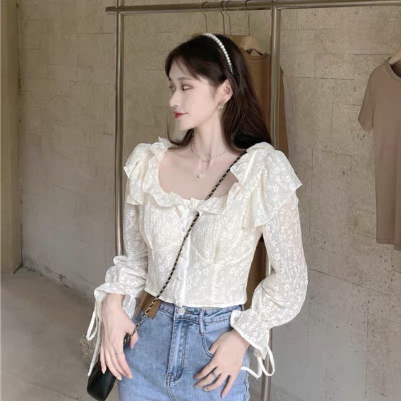 Áo crop gen trắng