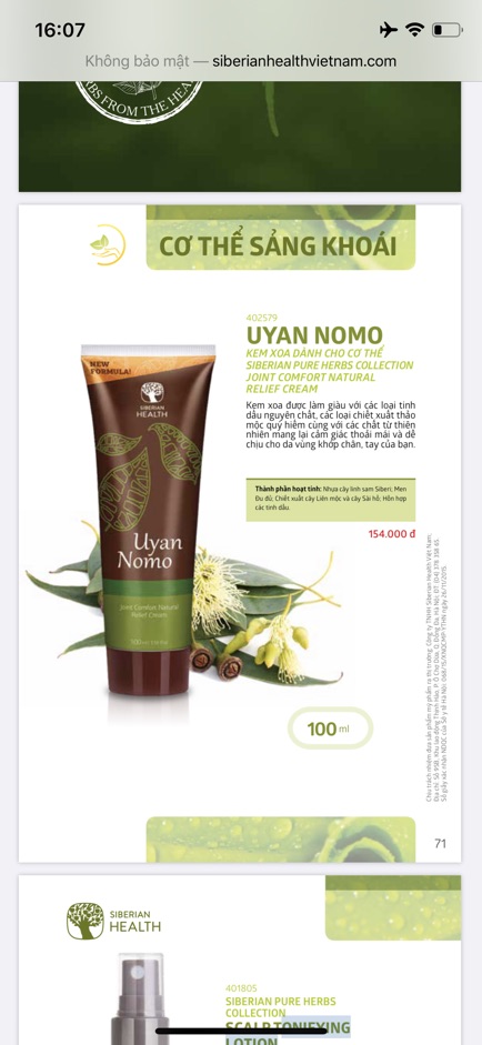 Gel Xoa Khớp Uyan Nomo Siberian Date 10/2021 | BigBuy360 - bigbuy360.vn