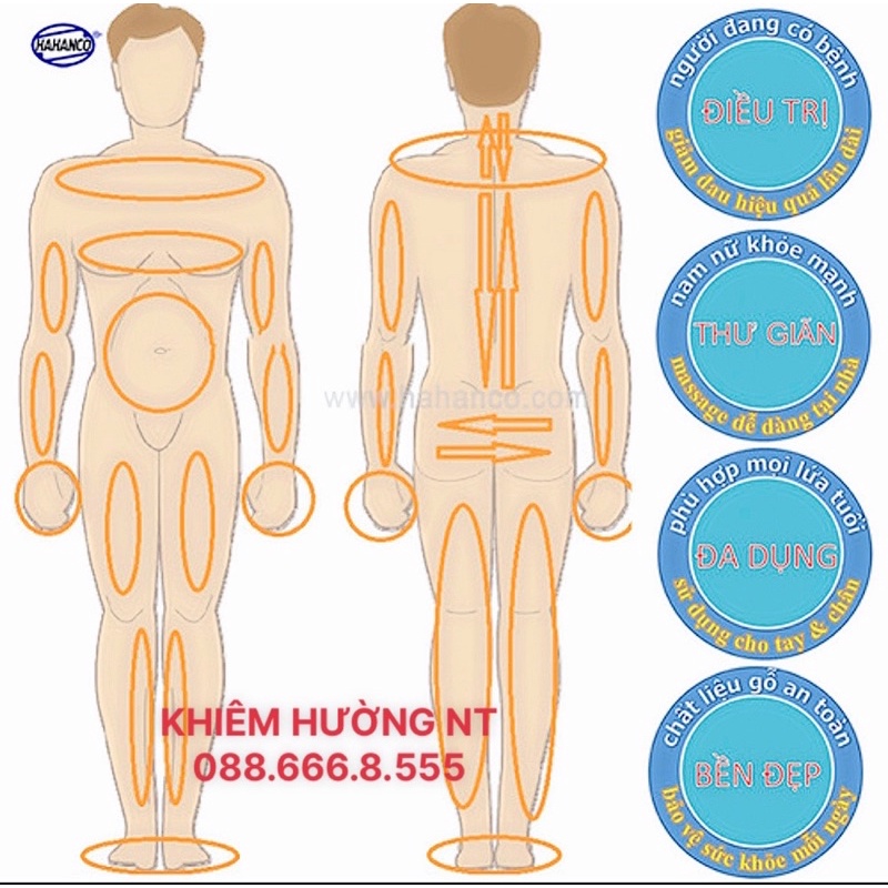 Bàn lăn chân 4 trục đứng massage gỗ cỡ lớn - giúp lưu thông máu