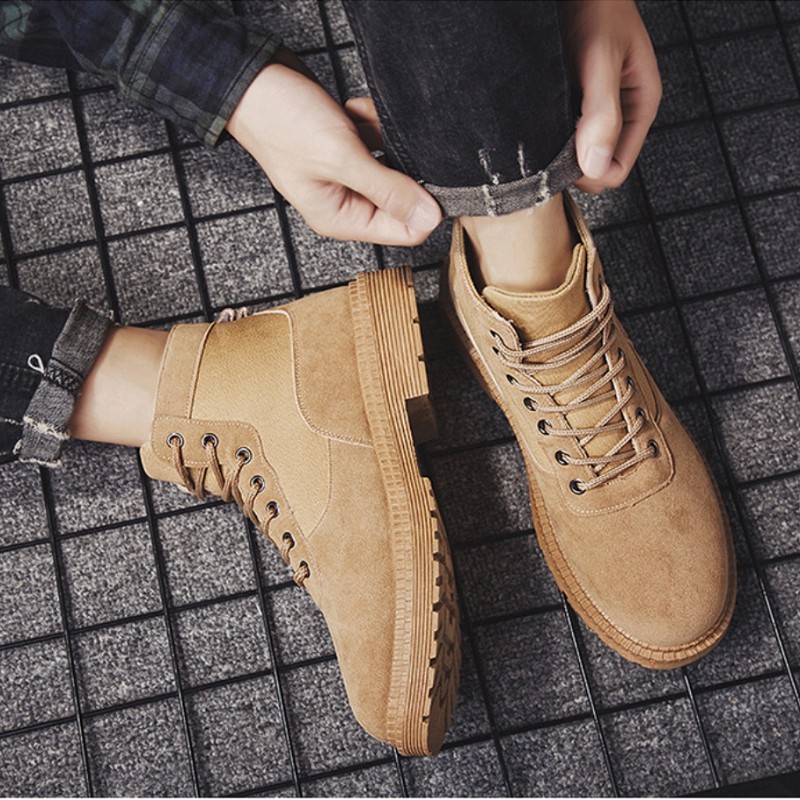 Giày bốt nam da lộn kaki DGD-E bền màu - giữ form lâu - bán chạy số 1 | BigBuy360 - bigbuy360.vn