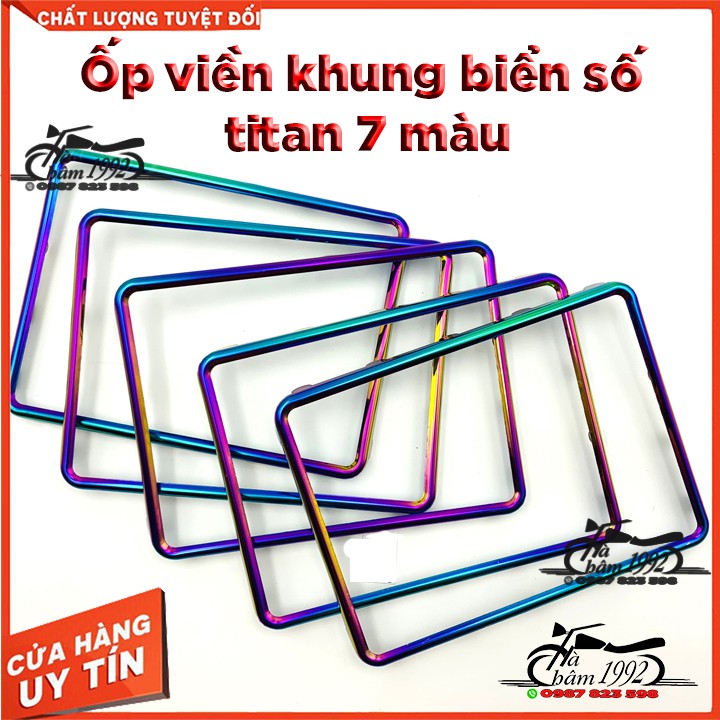 🏍 Khung Ốp Biển Số Xe Máy Full Bộ Kèm Mika - Xi Titan 7 Màu 🏍