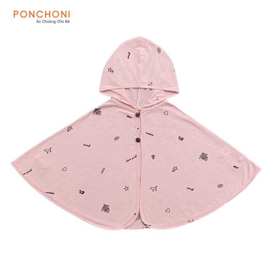 - Chính hãng - Áo choàng cotton chống nắng 100% cotton Ponchoni ( Hồng sao nhí )