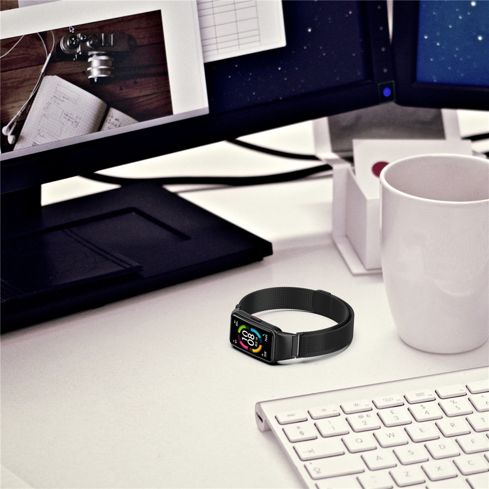 Dây đeo Milanese bằng thép không gỉ cho đồng hồ thông minh Huawei Band 6 Honor Band 6