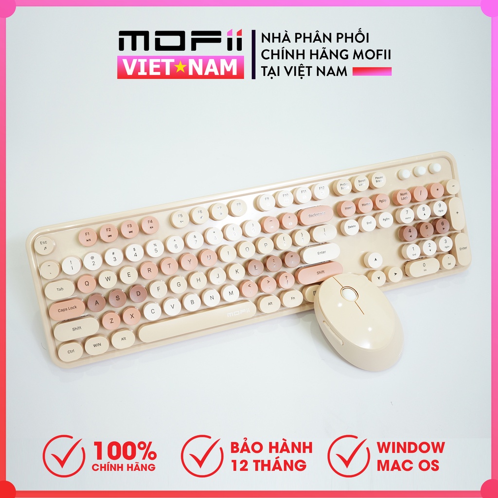 Combo Bàn Phím và Chuột Không Dây MOFII CANDY SWEET MIXED Chính Hãng tương thích cả WINDOWS VÀ MACOS