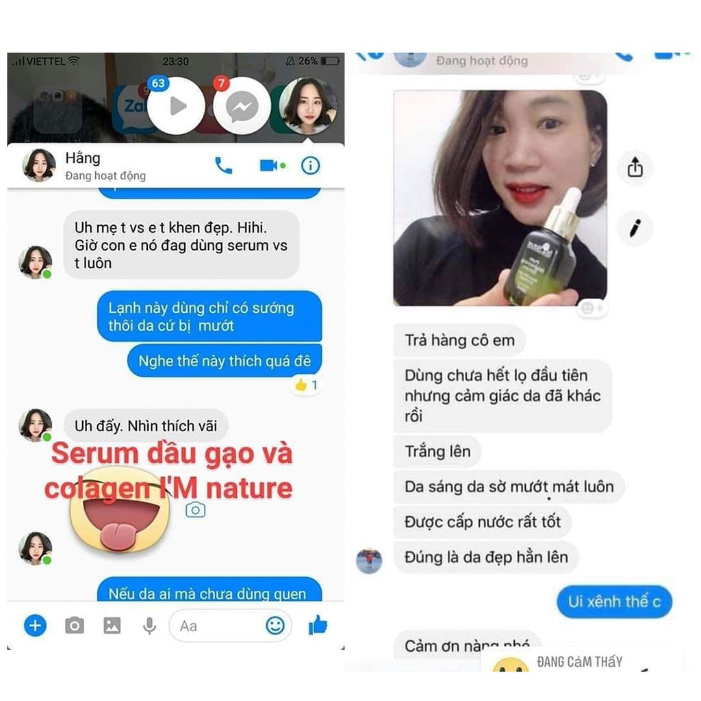 [ 100% HIỆU QUẢ ] Serum Dầu Gạo Và Collagen I'm Nature _ Dưỡng Da Căng Bóng Mịn Màng _ Làm Sáng Và Tái Tạo Da Hiệu Quả | BigBuy360 - bigbuy360.vn