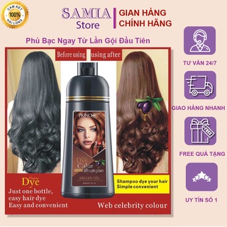 Dầu Gội Phủ Bạc Tóc Samia BB Nhật Bản Thảo Dược Đen Tóc Nâu Tóc Hiệu Quả Từ Lần Gội Đầu Tiên Không Hóa Chất Chai 500ml