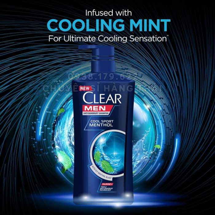 【NEW】Dầu Gội Trị Gàu Clear Men Cool Sport Hương Bạc Hà Thái Lan (450ml)