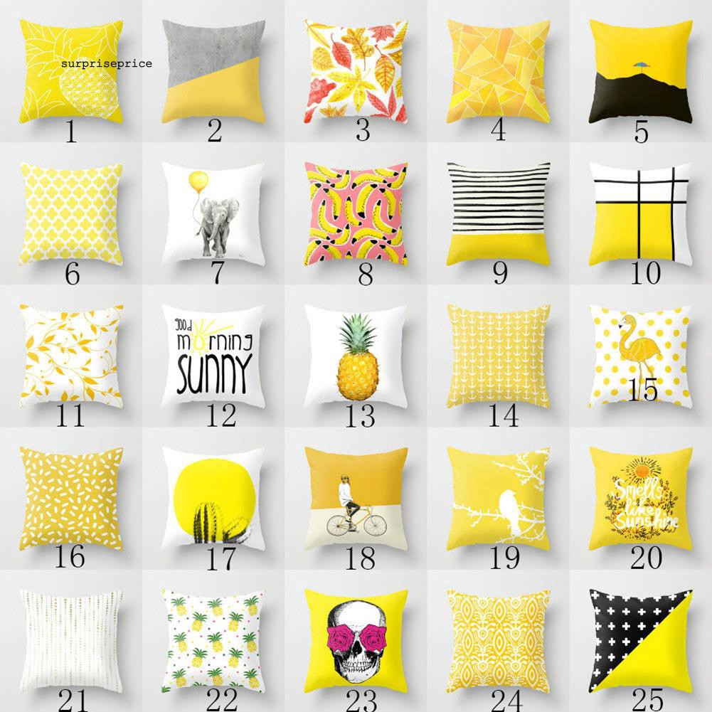 Áo gối khổ vuông 45cm X 45cm in họa tiết sáng tạo trang nhã