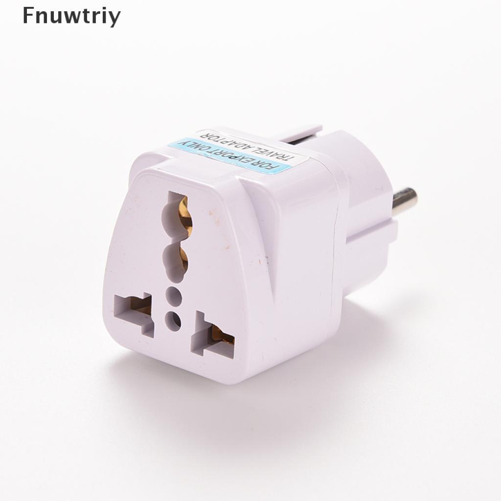 Fnuwtriy New Portable UK US AU to EU European Power Socket Plug Adapter Travel Converter VN