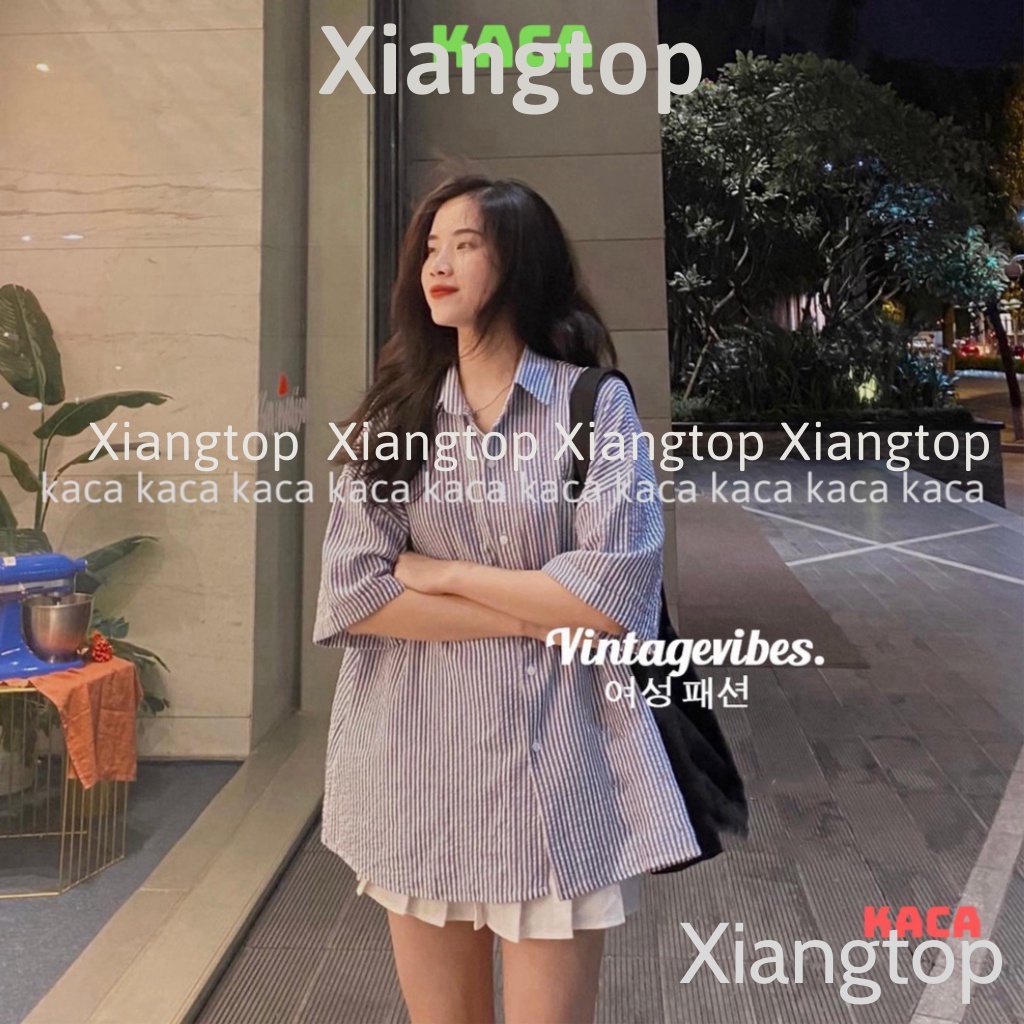 🚛 Áo sơ mi Hàn Quốc dáng rộng kẻ sọc nhiều màu Ulzzang  - Ảnh thật 1000% kaca aosomicongsothietke