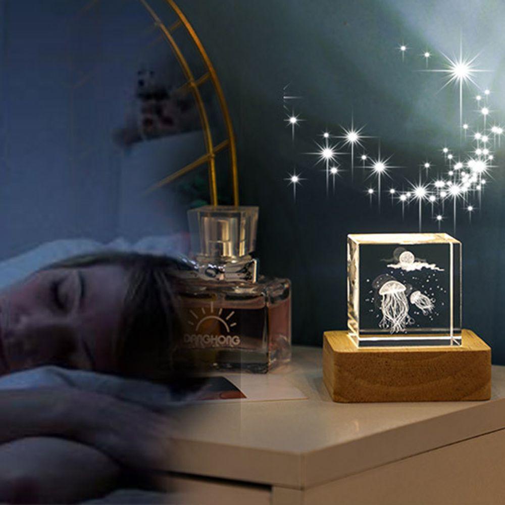 Đèn LED Hình Vuông Đế Gỗ Dùng Trang Trí Nhà