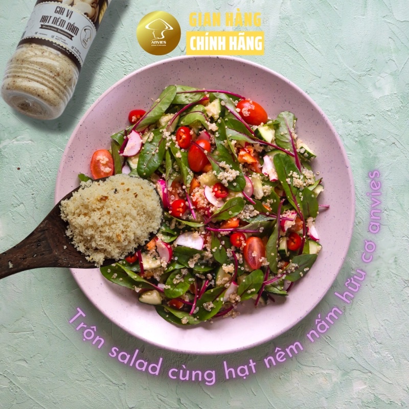 Hạt nêm nấm hữu cơ cho bé ăn dặm Anvies 225G