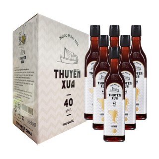 THÙNG 6 CHAI - NƯỚC MẮM NHĨ THUYỀN XƯA 40 ĐỘ ĐẠM - 500ML
