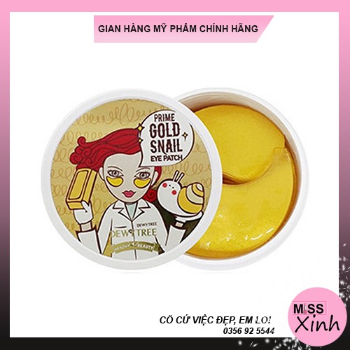 Mặt nạ mắt DewyTree Prime Gold Snail Eye Patch ốc sên vàng hộp 60 miếng