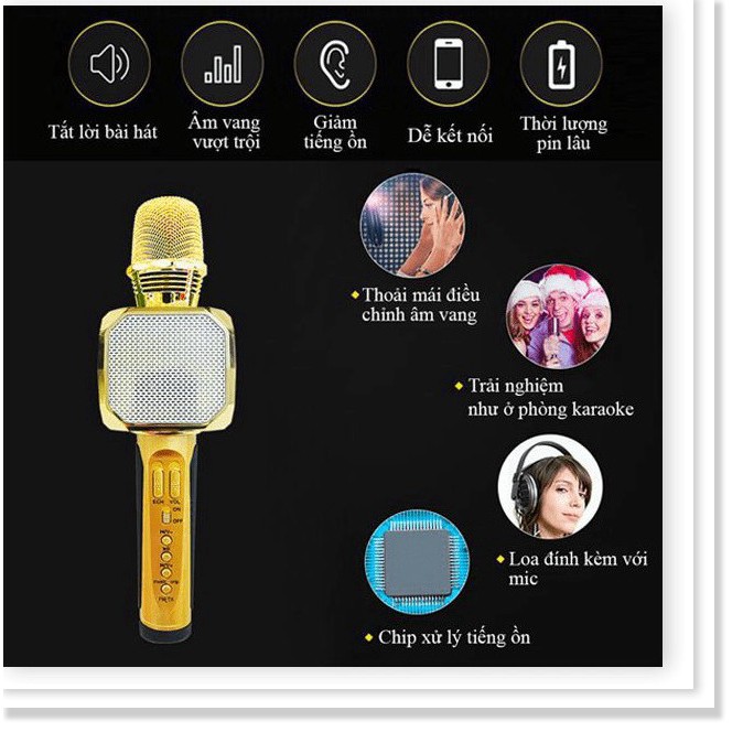 Micro karaoke bluetooth SD 10 mic hát kèm loa đa năng chỉnh giọng, hỗ trợ ghi âm - BH 6 tháng