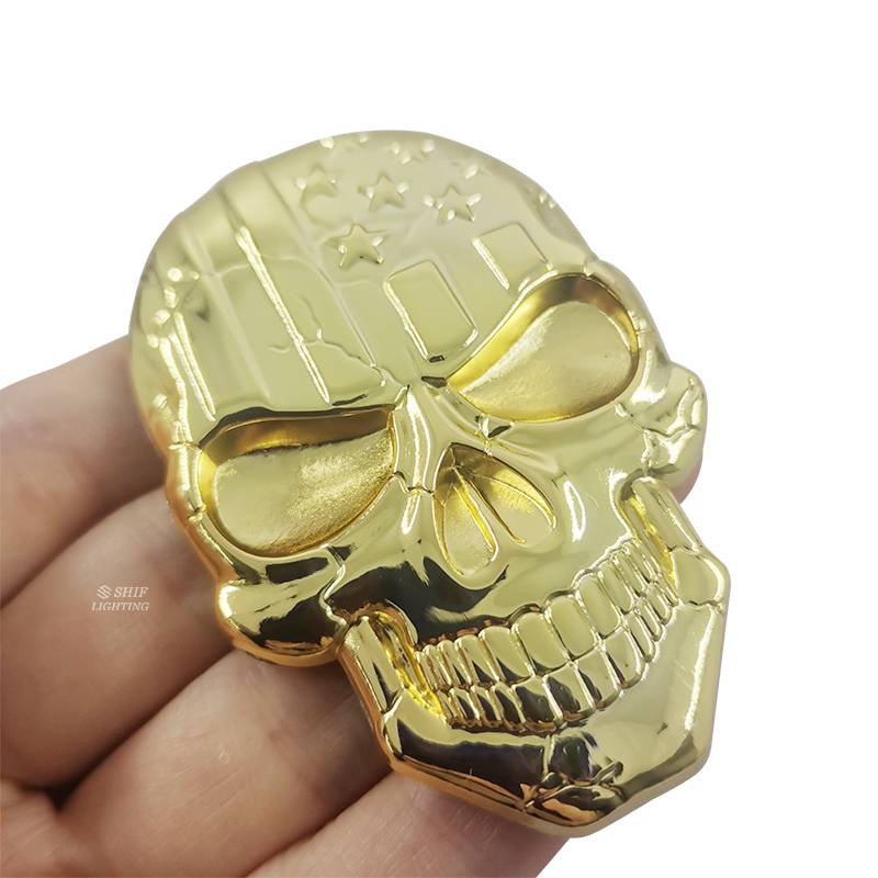 Miếng dán kim loại hình đầu lâu trang trí cho xe mô tô Harley