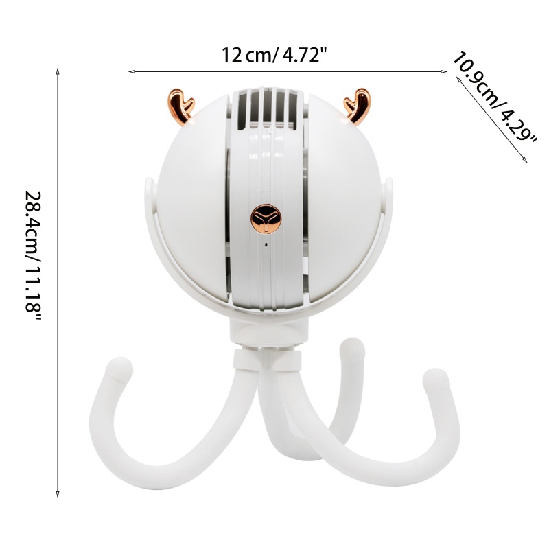 Quạt Cầm Tay Hình Bạch Tuộc Có Thể Sạc Lại Dùng Đi Cắm Trại