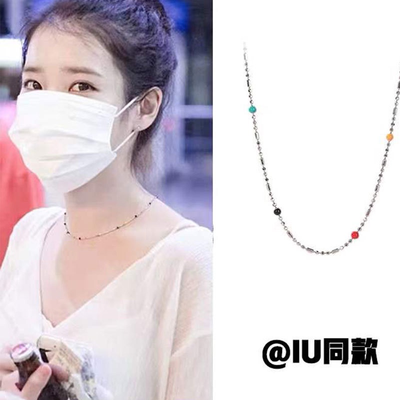 [Hàng Mới Về] Vòng Cổ Chuỗi Hạt Tròn Màu Cầu Vồng Phong Cách Cá Tính Thời Trang Mùa Hè Cho Nữ