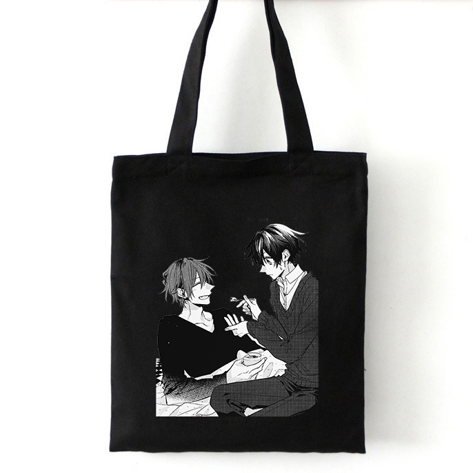 Manga: Túi xách Sasaki và Miyano Túi vải Cotton Túi Tote vải Canvas ❈ ❈ 🇾 ❈ ❈ Túi mua sắm đeo vai có nút