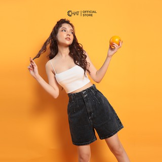 Áo thun 2 dây ôm croptop CCHAT