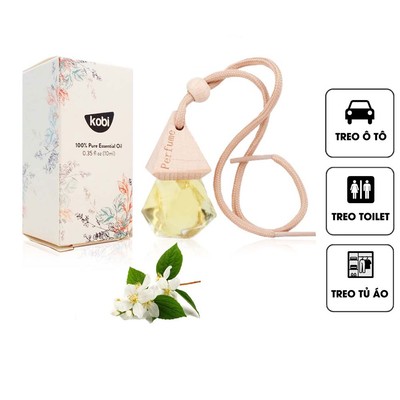 Tinh dầu treo xe Kobi hương Hoa Nhài 8ml giúp làm thơm xe, giảm mùi khó chịu