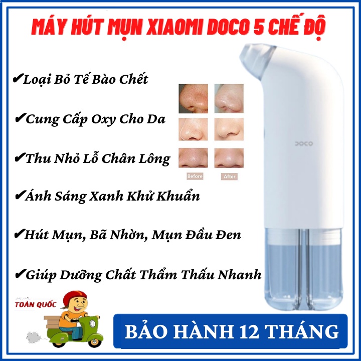 Máy Hút Mụn Cầm Tay Xiaomi Mini DOCO 5 Chế Độ Hút Sạch Nang Lông, Loại Bỏ Mụn Và Hút Mụn Hiệu Quả - Bảo Hành 12 Tháng