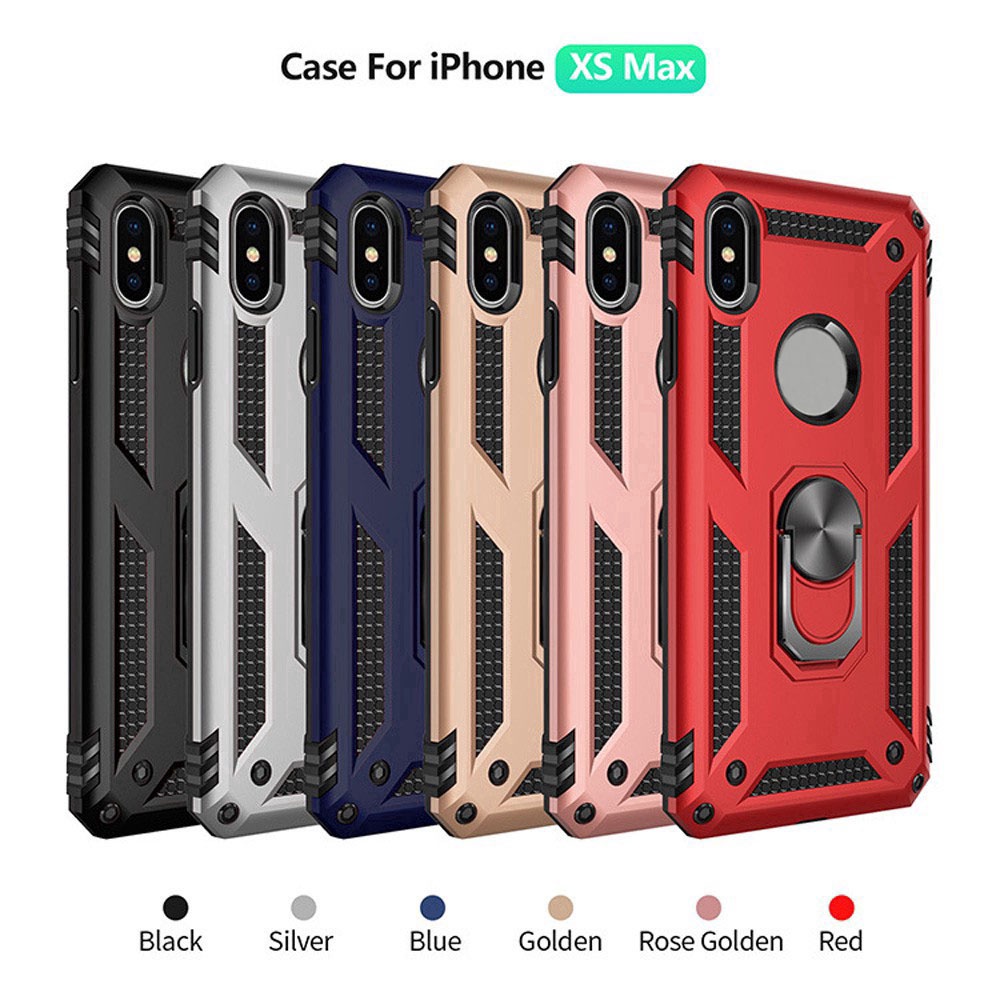 Ốp điện thoại kiểu giáp kèm giá đỡ nhẫn từ tính sang trọng cho iphone 11 Pro Max SE 2020 7 8 6 6S Plus X XR XS Max