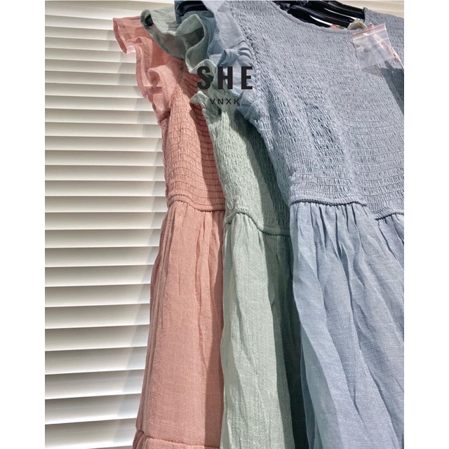 Đầm shop She vnxk màu xanh trời pastel