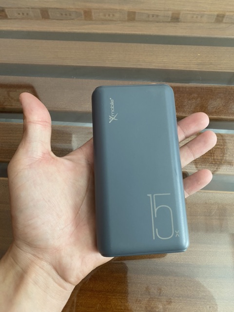 Pin sạc dự phòng Polymer 15.000mAh Type C Xmobile PJ JP200 Xám like new, còn BH 1 đổi 1