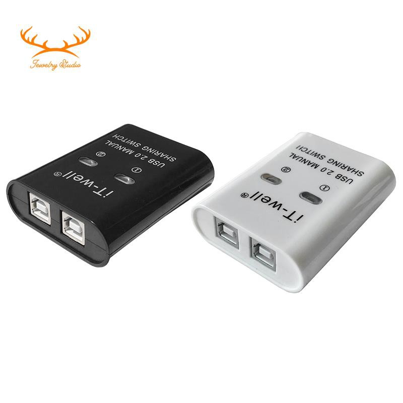 IT-Well USB Printer Sharing Device, 2 in 1 Out Printer Sharing Device, 2-Port Manual Kvm Switching Splitter Hub Converter Black | BigBuy360 - bigbuy360.vn