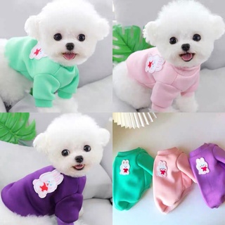 Áo Nỉ Bông Mùa Đông Hình Thỏ Trái Tim Cho Chó Mèo Thú Cưng