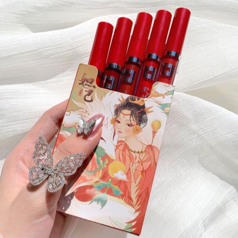 SON NỘI ĐỊA TRUNG SET SON 5 CÂY  Ershiqi MATTE | BigBuy360 - bigbuy360.vn