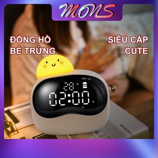 Đồng hồ led để bàn, đồng hồ báo thức có đèn ngủ kết nối điện thoại thông minh - mons decor