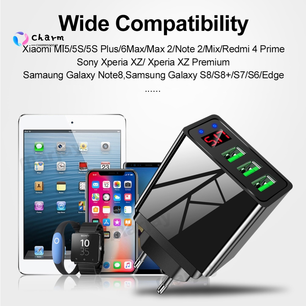 Củ Sạc Nhanh Với 3 Cổng Usb 48W Qc3.0 3.1A