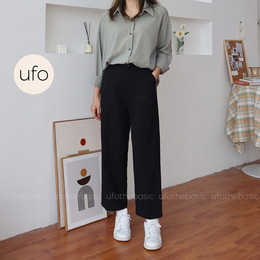 Quần ống rộng dáng suông lửng – Basic Trousers – ufo.thebasic