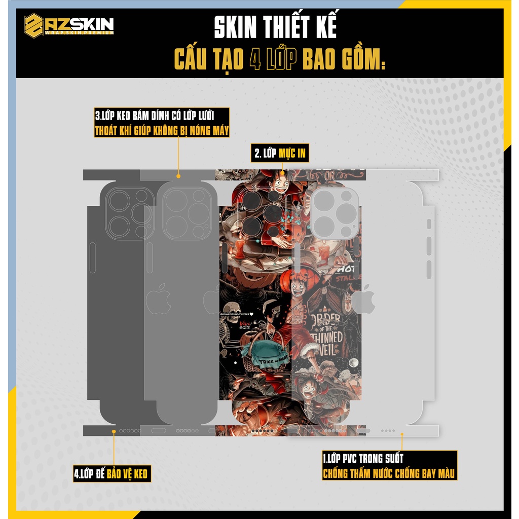 Miếng Dán IPhone 13 Mini/13/13 Pro/13 Pro Max One Piece |SK_IPHH71| Film Oracal Nhập Khẩu, Cán PVC, Full Lưng Viền Máy