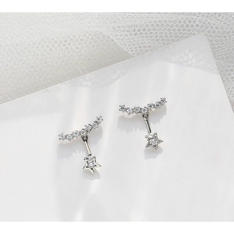 Khuyên tai ôm vàng tai thả sao băng bạc ta