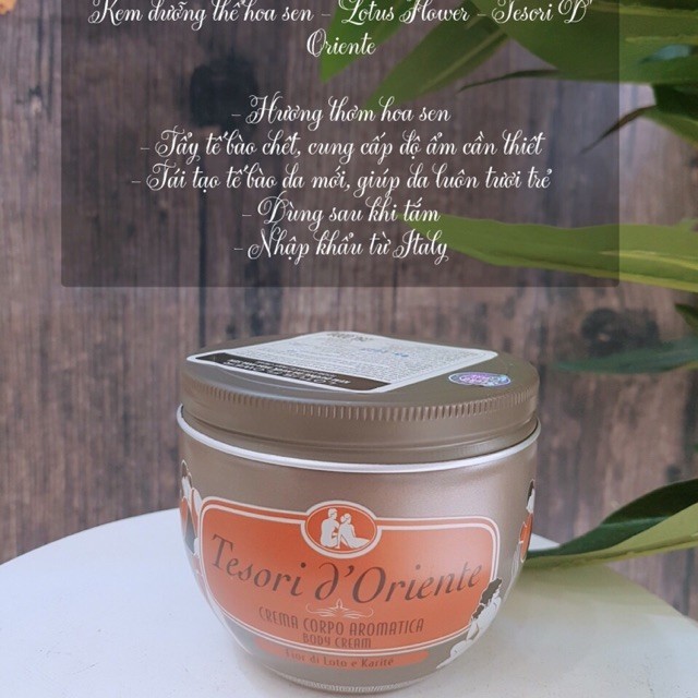 Kem Dưỡng Da Dưỡng Ẩm Nước Hoa Hương Hoa Sen Ý Tesori D'Oriente (300ML) | BigBuy360 - bigbuy360.vn